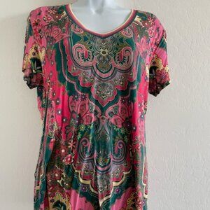 Johnny Was The Janie Favorite Short Sleeve V-Neck Tee Medium